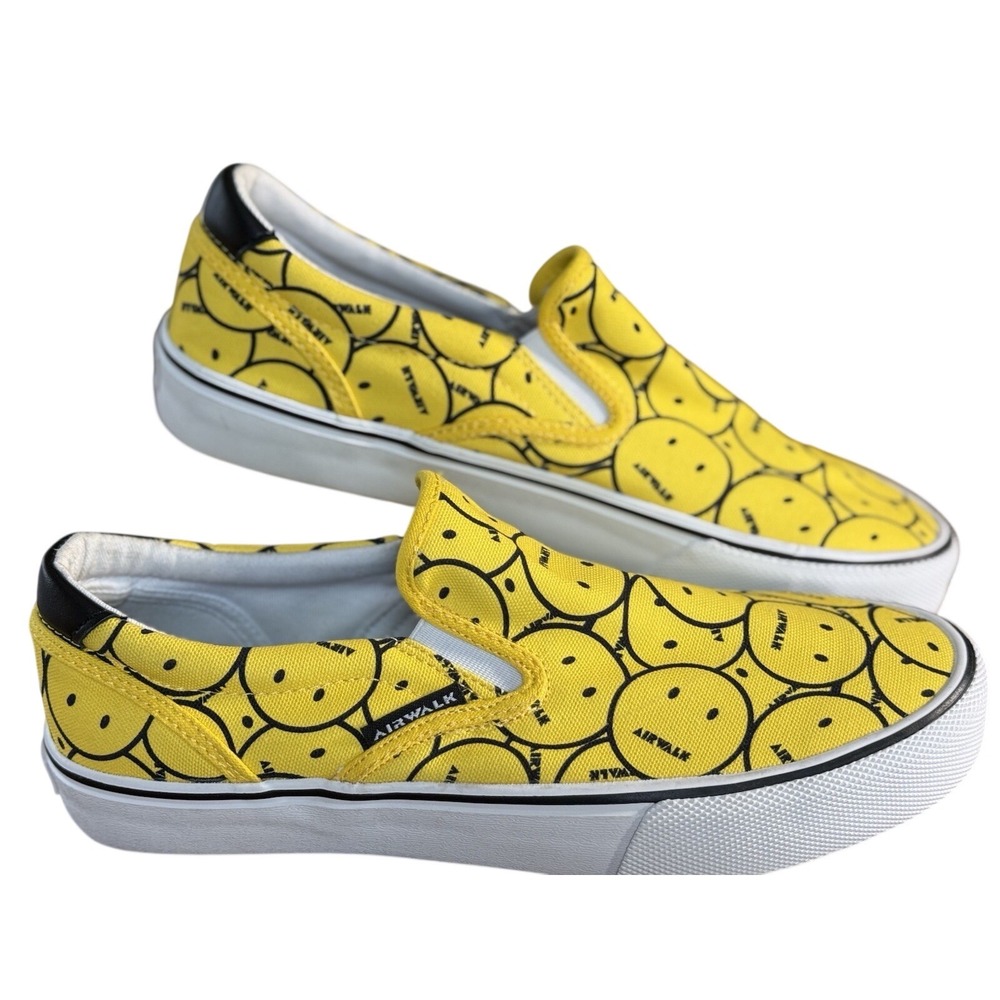 New Airwalk Shoes Sneakers Smile Smiley Face yellow 9 Men's Unisex